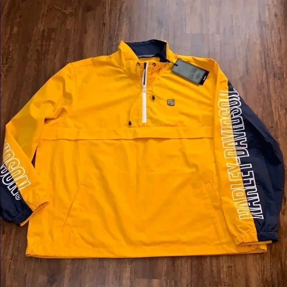 Harley Davidson Woven Pullover Jacket Yellow Men’s Size 3XL NWT